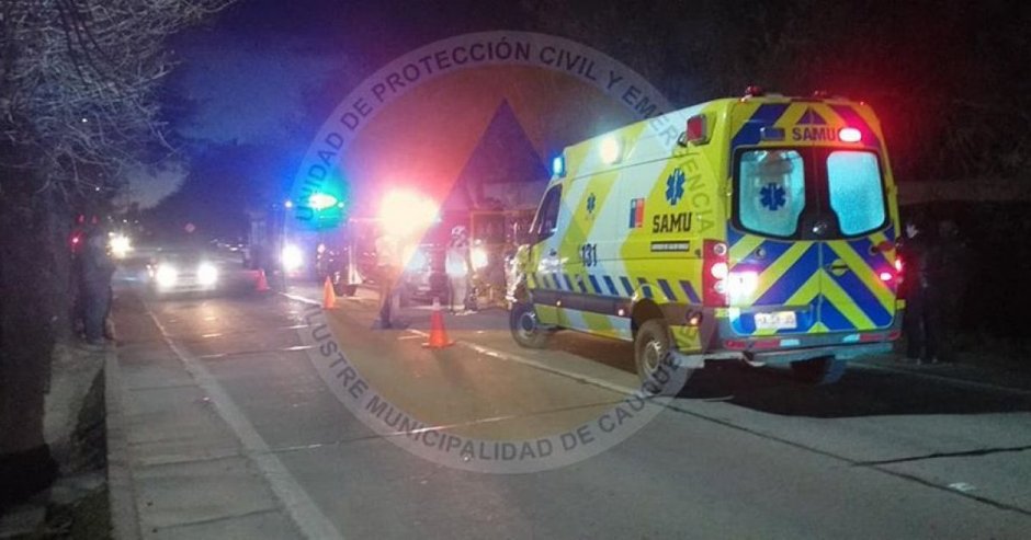 Hasta el lugar llegó personal de SAMU para atender la emergencia (Foto: Protección Civil Cauquenes)